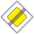 Дорожный знак 2.2 «Конец главной дороги» (металл 0,8 мм, I типоразмер: сторона 600 мм, С/О пленка: тип Б высокоинтенсив.)